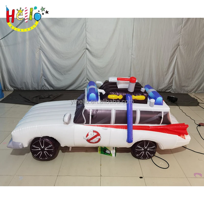 Funny carnival parade inflatable walking car Advertising police type inflatable cartoon car model costume with LED light