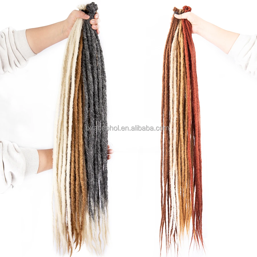 Brown Handmade Dreadlocks Hair Extensions 36 Inch Crochet Braids Maya Hip-Hop Synthetic Dreads Crochet Braiding Hair