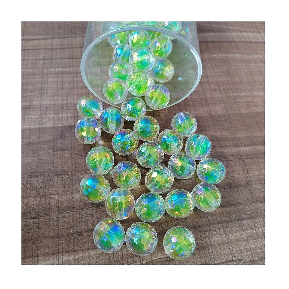 High Quality 16mm Round Clear Plastic Beads Transparent AB Color for Jewelry Making Acrylic Beads