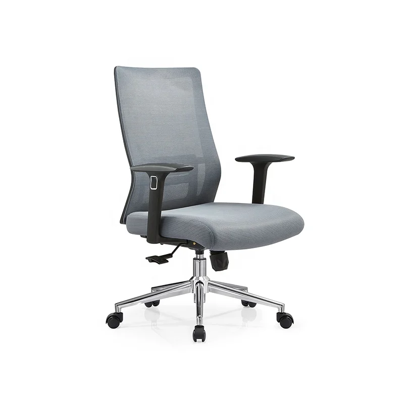 Эргономичный Роскошный Регулируемый поворотный раздвижной офисный стул со средней спинкой