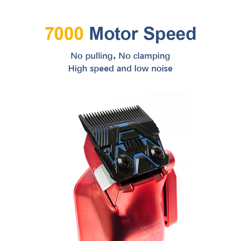 Electric Red Hair Trimmer Professional Haircut Salon Cordless Trimmer Waterproof Hair Clippers For Men Grooming Kit