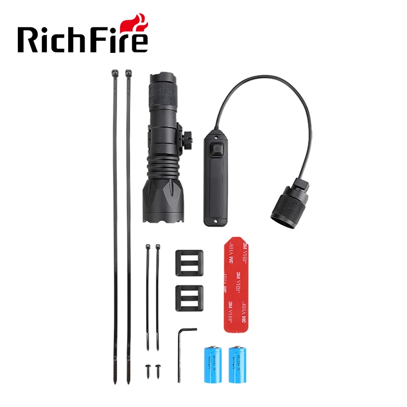 RichFire 1000lm Long Beam Range Zoomable Rechargeable Hand Lamp Coyote Torch Coon Flashlight