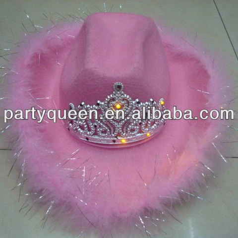 LED Christmas pink cowboy hat P-H104