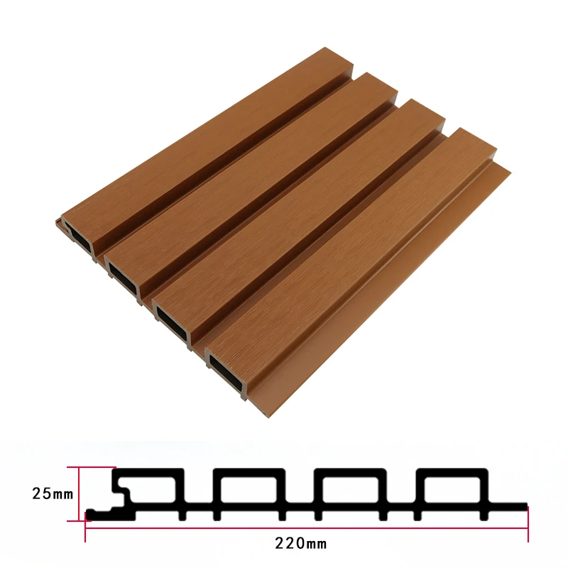 Fire Resistant Corrosion Privacy Fence Built-up Section PE Flute Panel Wall WPC Fluted Flexible Wood Wall Panel