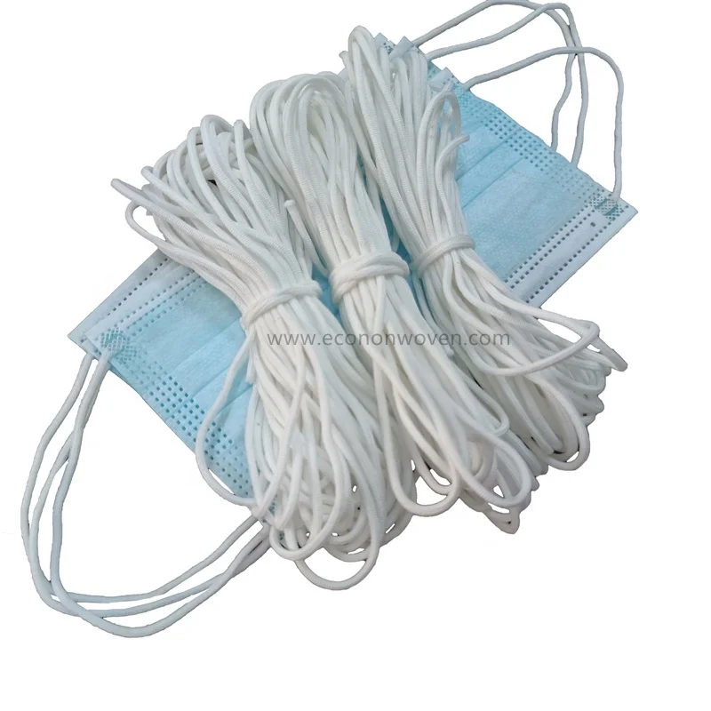 facemask flat elastic 100% biodegradabble earloop for mask 3mm round
