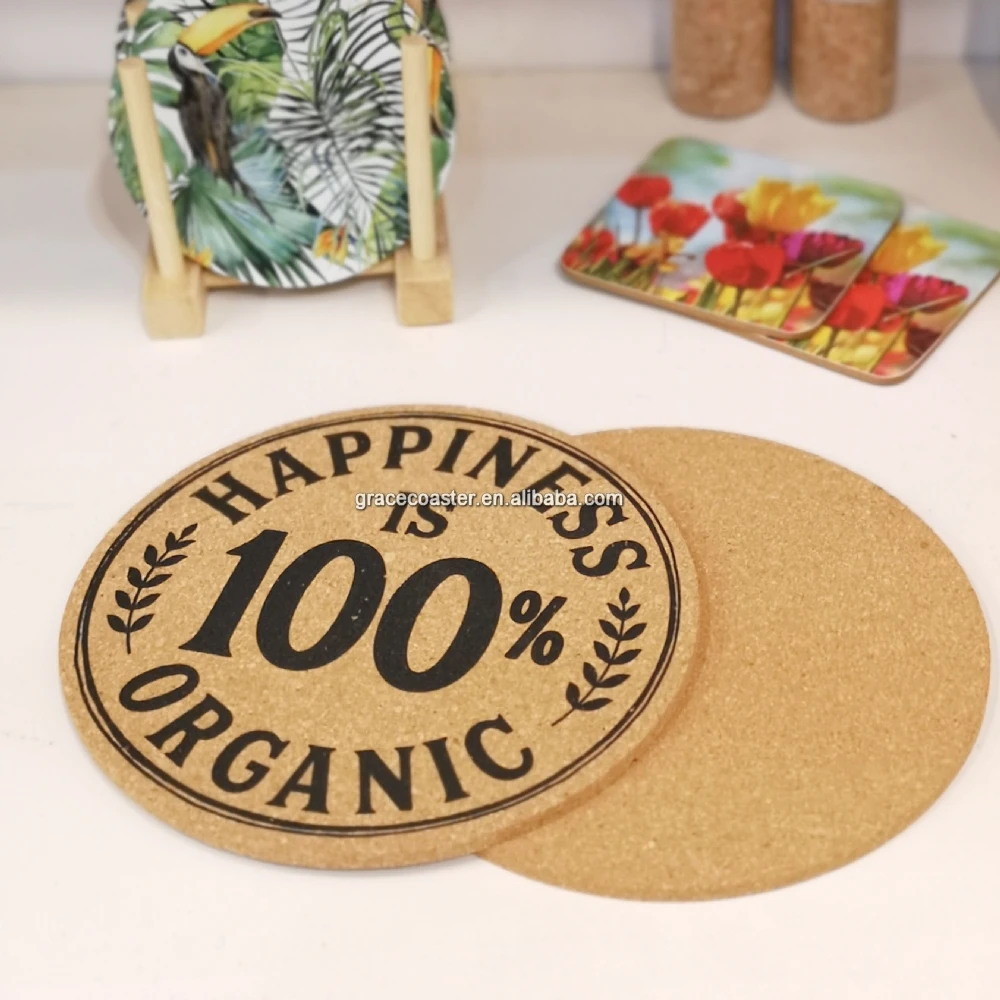 high quality blank eco-friendly material cork coaster cork trivet cork mat hot pot pad