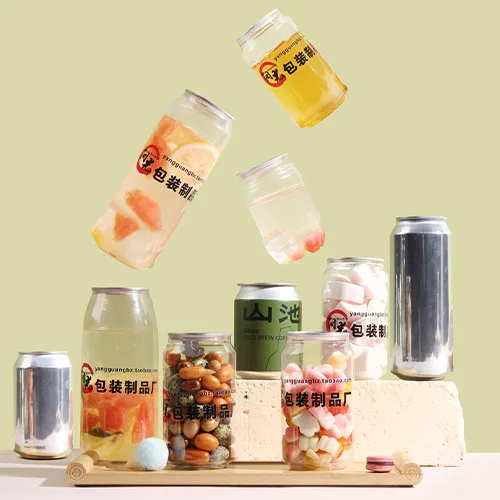 Disposable digital printing 500ml 600ml plastic cans pet clear soda milk tea  cup juice beer bottle with sasy open lid