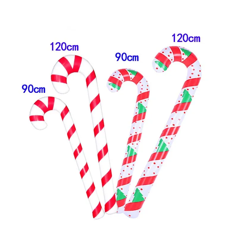New Design Christmas Decoration Inflatable Candy Cane Santa Walking Stick Classic Lightweight Hanging Ornaments