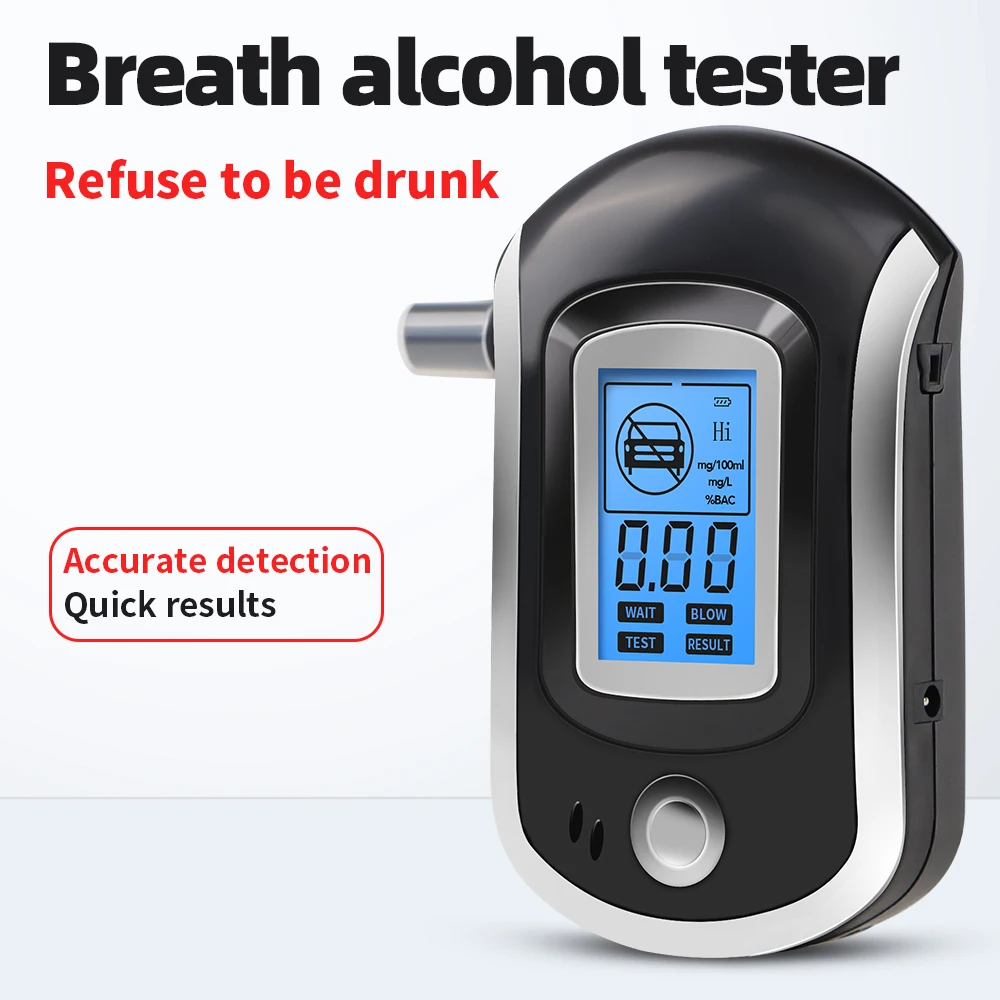 Portable Breath Alcohol Tester LCD Digital Breath Drunk Driving Analyzer with Buzzer