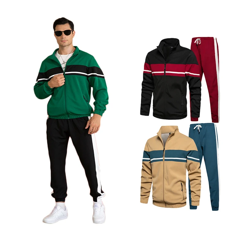 Новый дизайн простые мужские комплекты для бега большие размеры полиэстеровый спортивный костюм унисекс большой размер тренировочный велюровый мужской на заказ