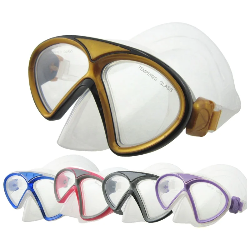 Kids Waterproof tempered glass snorkel gear wide vision silicon dive quality mask