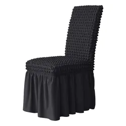 Stretchy Universal Easy Fitted Dining Chair Cover Slipcovers with Skirt Removable Washable Furniture Covers for Kids Pets Home