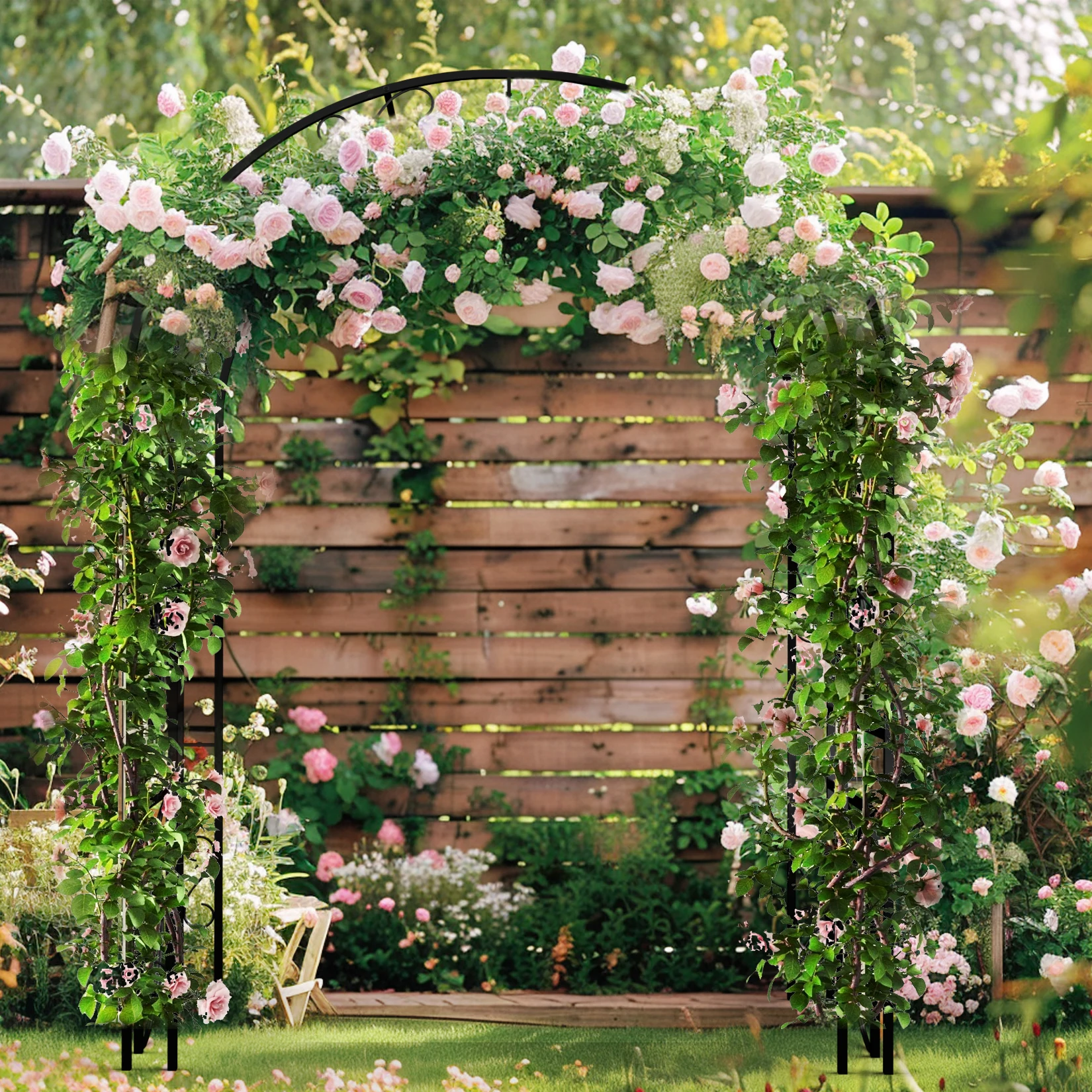 Outdoor Metal Arch for Climbing Plants Heavy Duty Wedding Arch Backdrop Stand