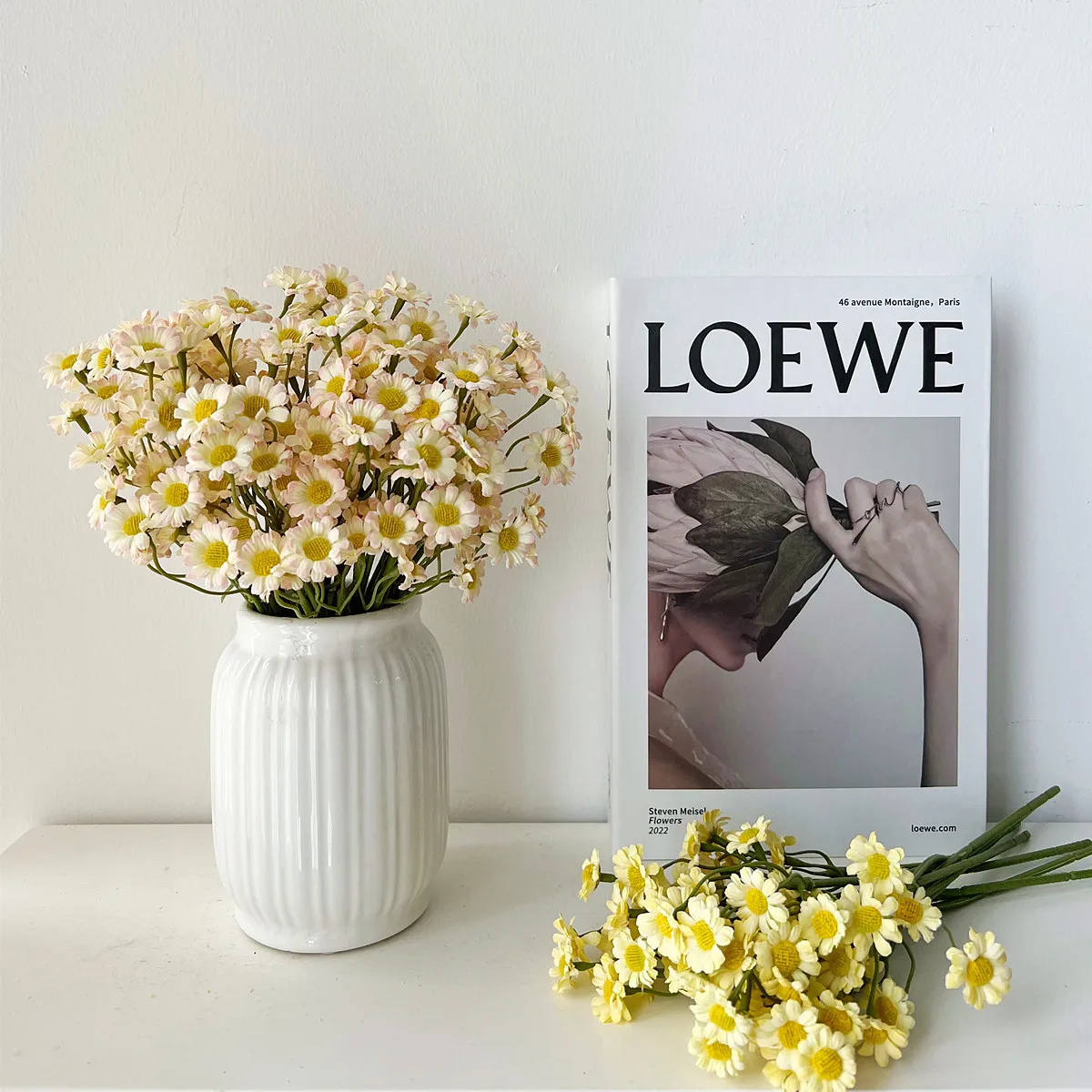 Artificial flower daisy silk flower bouquet 26cm mini blue daisy wedding decoration vase flower daisy