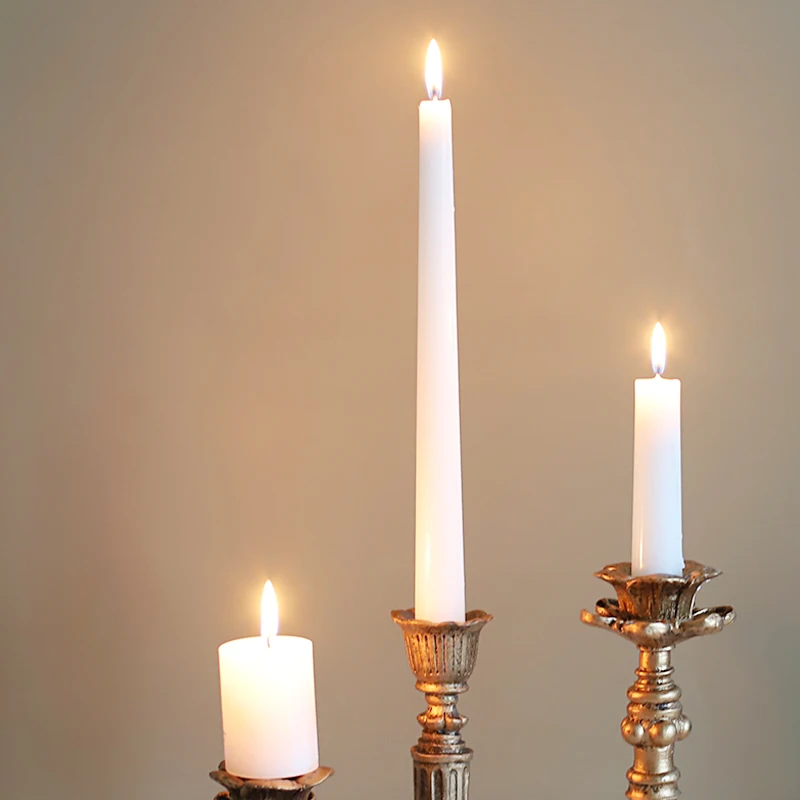 Nordic Classic 4Pcs/Box Thread Cone Candle Romantic Dinner Table Taper Wax Candles Luxury