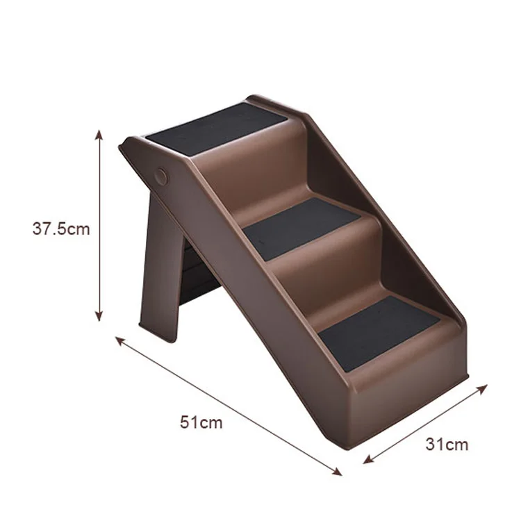 Bearing 45KG Plastic Foldable 3-Tep Comfort Foam Pet Dog Step Stairs For Beds