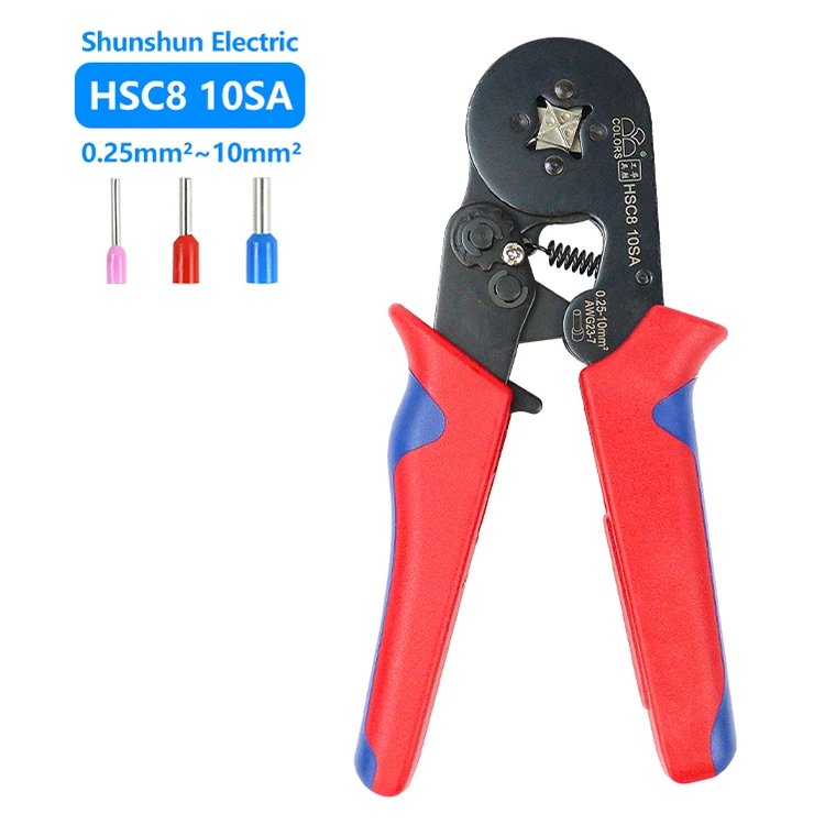 High Quality manual self adjusting tube ferrules terminal crimpzange bootlace crimpers hand electrical hsc8 6-4 crimping tool
