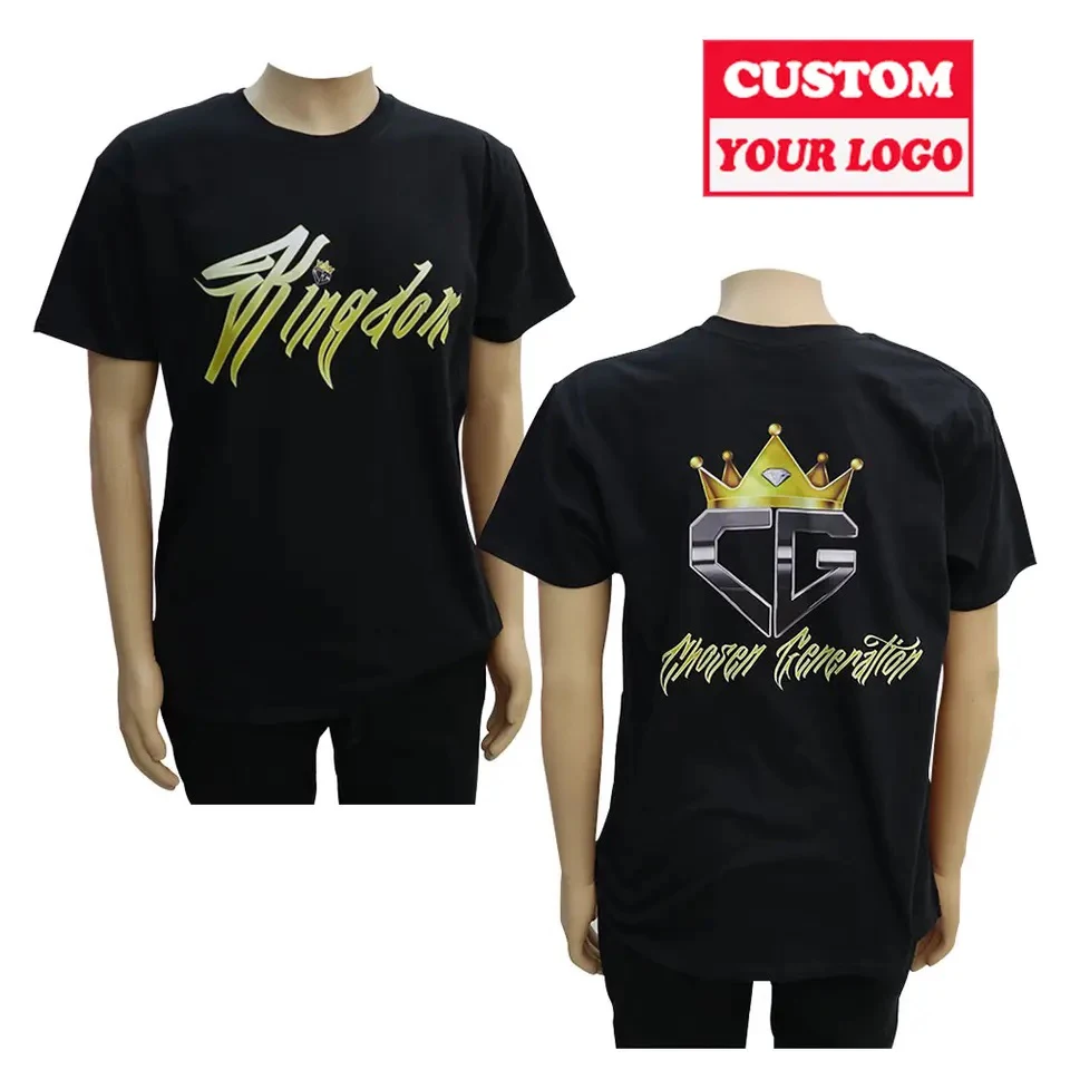 210gsm 100% Cotton Printed Logo Plus Size Shirt Skin-Friendly T Shirts Custom Printing 100% Cotton