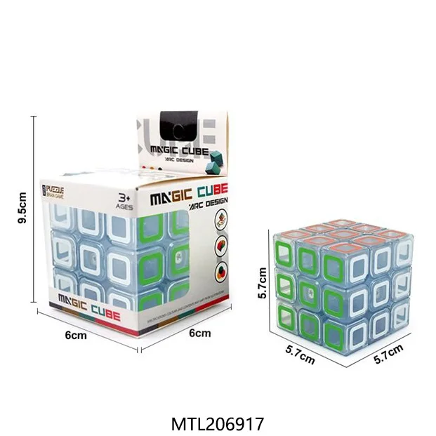 High Quality Speed Smooth Durable 3D Puzzle Cube Toys Transparent 5.7cm 3x3 Magic Cube