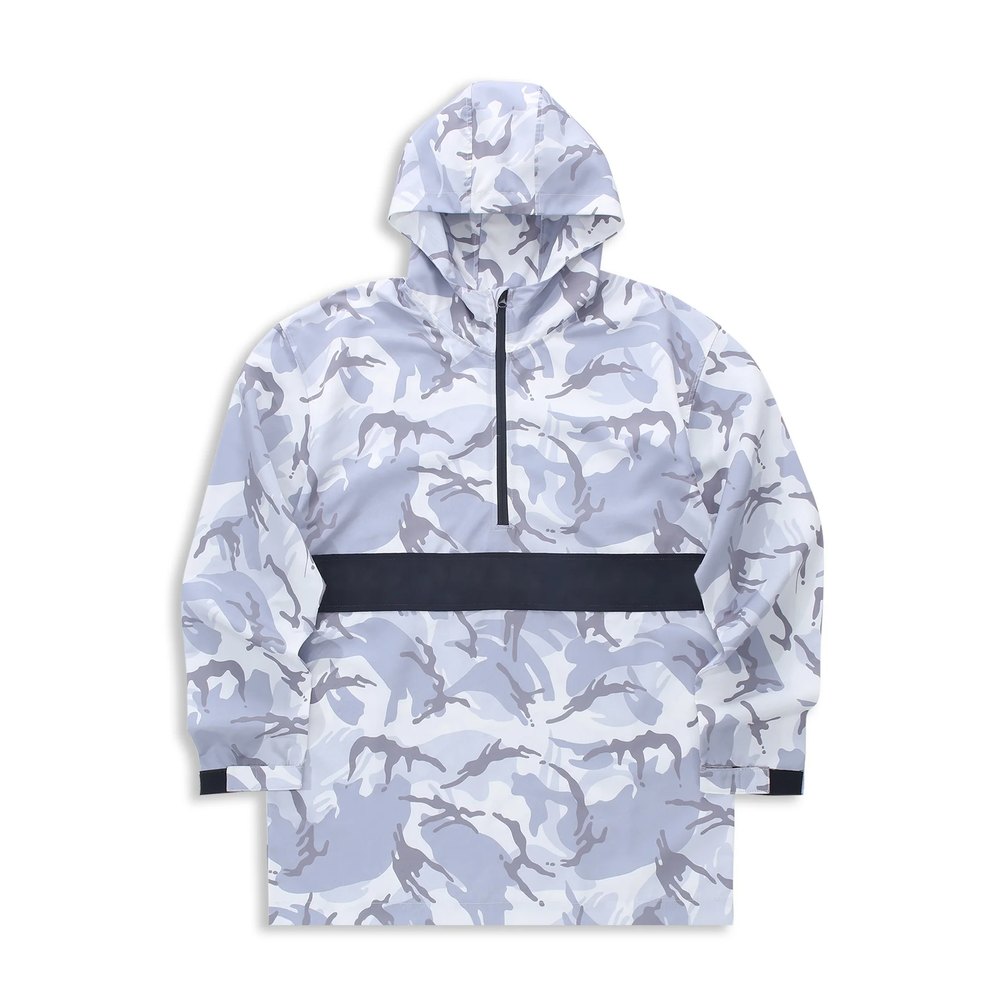 Splicing Camouflage Pullover Hoodie Jacket Half Zipper Camo Jacket