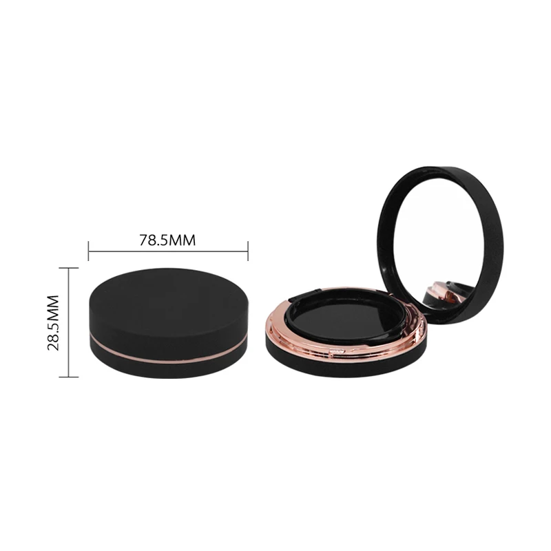 Luxury rotating empty cushion foundation packaging plastic round compact powder case with screw cap
