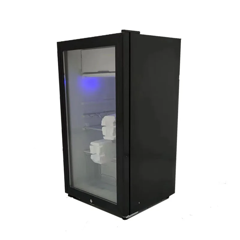Black Beverage Cooler Refrigeration Equipment Mini Fridge Glass Panel Refrigerator Display Refrigerator Wine Cooler Cabinet
