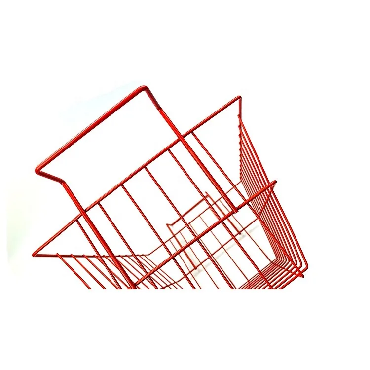 Factory large household metal iron wire storage basket with handles for sundry