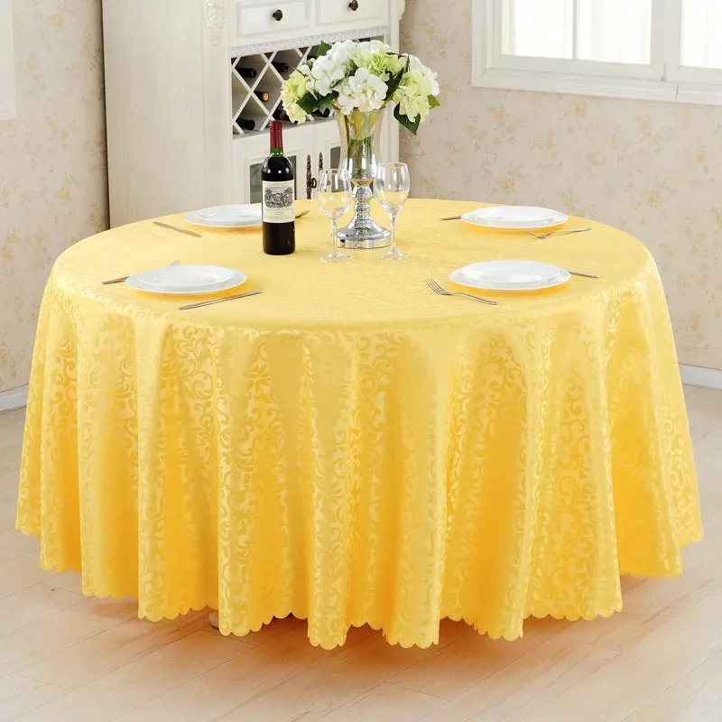 120' Wedding Decoration Round Table Cloth Polyester Jacquard Fabric Table Cloth