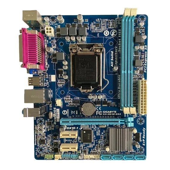 Motherboard Brand new Motherboard GA-H61M-DS2 with Intel H61 LAG 1155 16GB for computer