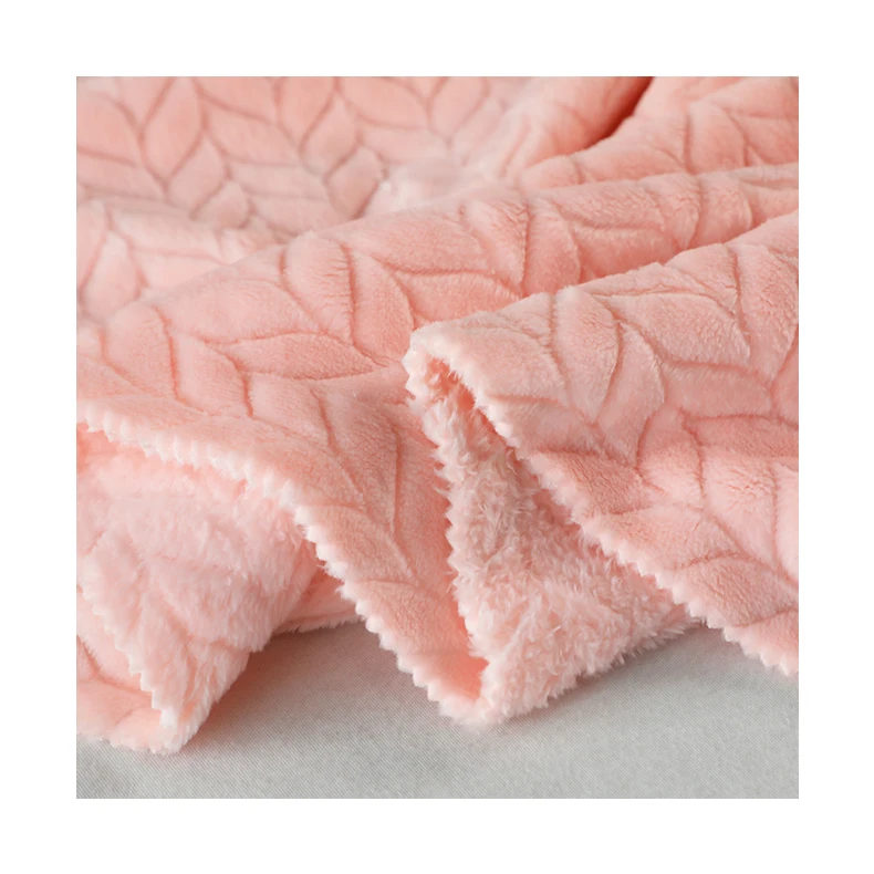 High Quality Pajama Set Sleepwear Hometextile Winter Blanket Coral Fleece Jacquard Flannel Fabric