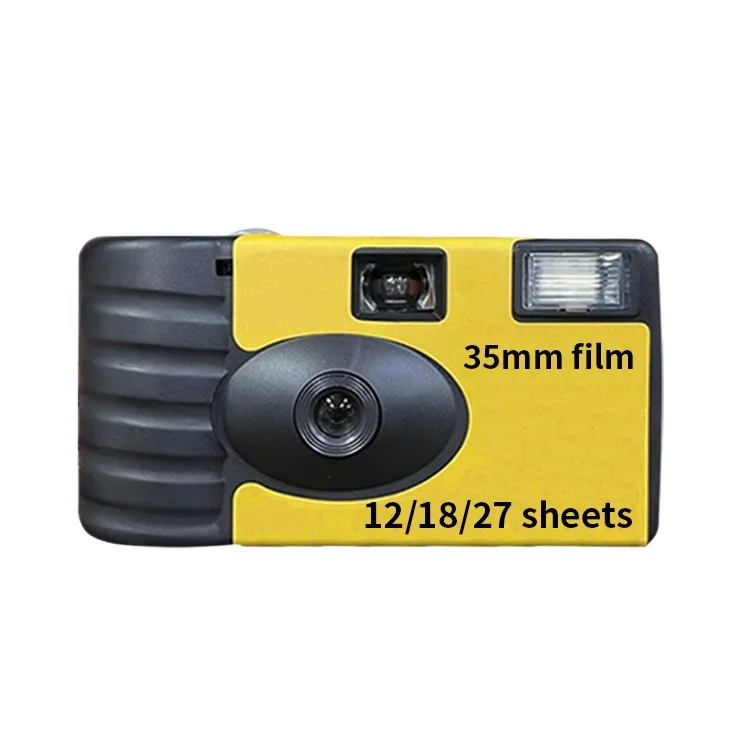 Винтажная 35 мм пленочная камера-цифровая одноразовая, фиксированная, вспышка в комплекте