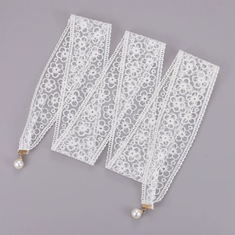 fengqi lace pearl pendant belt women dress decoration bow waist rope with Hanfu knot binding