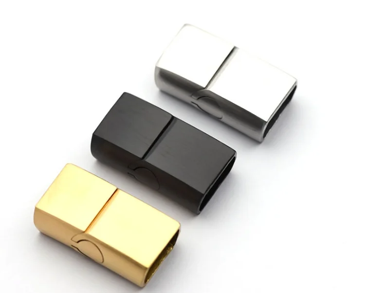 12*6 mm and 8*5 mm stainless steel buckle square magnetic clasp for leather bracelet diy jewelry making