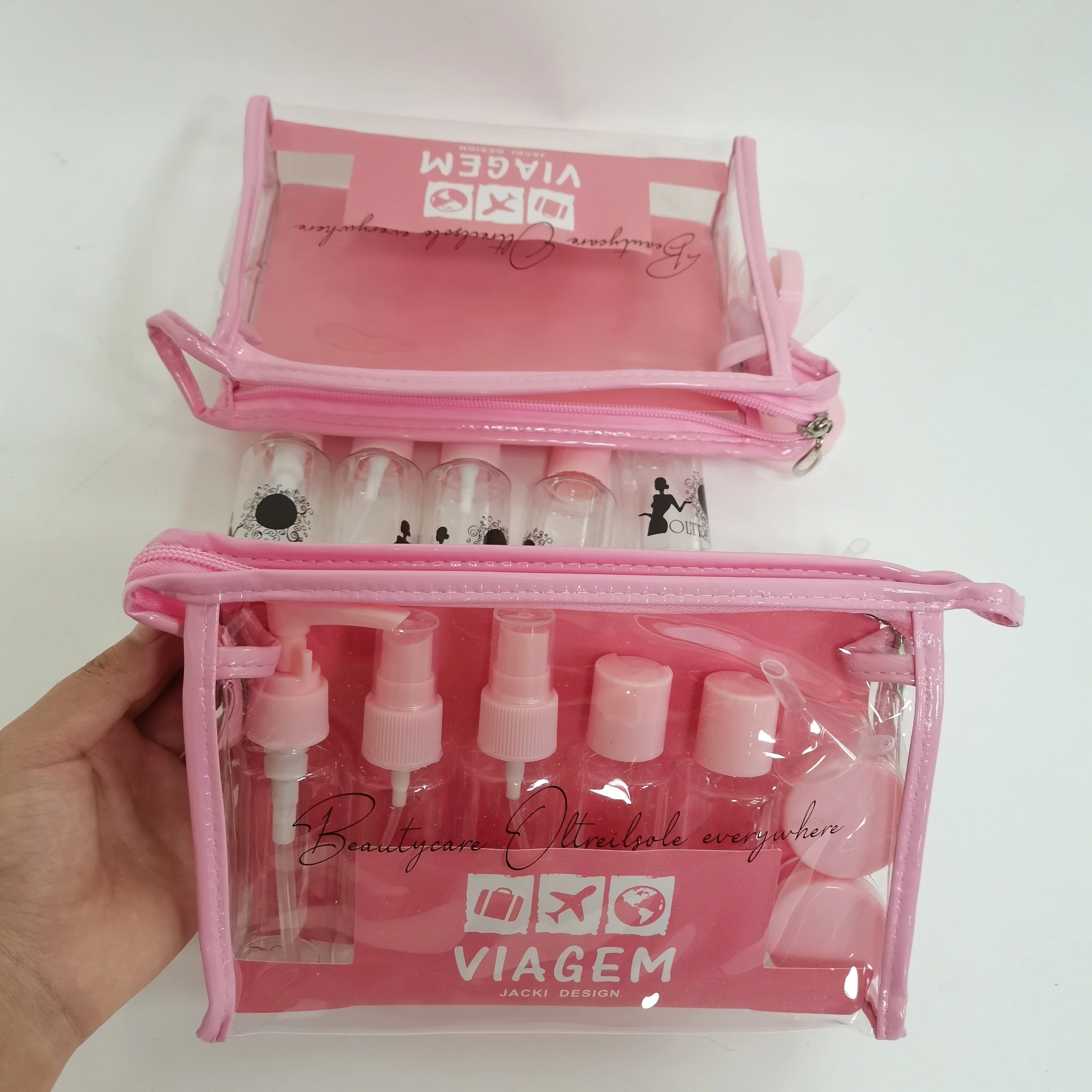 Travel Bottle Set Bottles Toiletries Liquid Containers for Cosmetic Make-up 5 Bottles