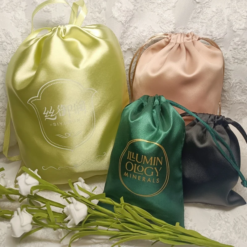 Custom Logo Large Satin bag Velvet Dust Multi-color Shoe Bag Luxury Clothes Hat Velvet Storage Packaging Bag