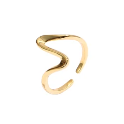 Wholesale Stock Stacking Ring Jewelry 925 Silver Wave Rings Gold Plated