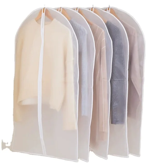 Hot-Selling Low MOQ Custom  Fashion Thickening PEVA Scrub Dress Cover Dust Cover for Suits thick clothing cover