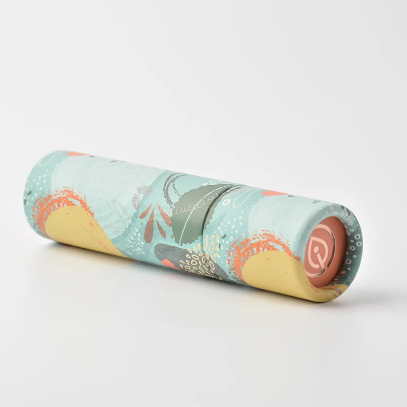 Custom White Cardboard Childproof Child Resistant Cartridge Packaging Child Proof Round Paper Tube with Lock Button