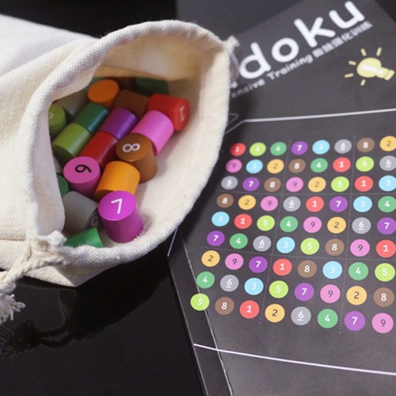 Math Educational Toys Kid Wooden Logic Thinking Sudoku Puzzle Blcoks Game  Math Teaching Aids Toys for Kids