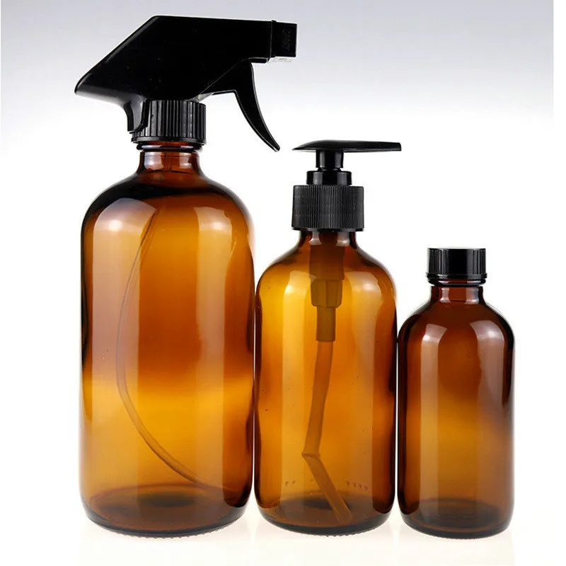 
empty glass trigger spray bottle alcohol disinfection bottle 2oz 4oz 8oz 16oz for alcohol disinfection 