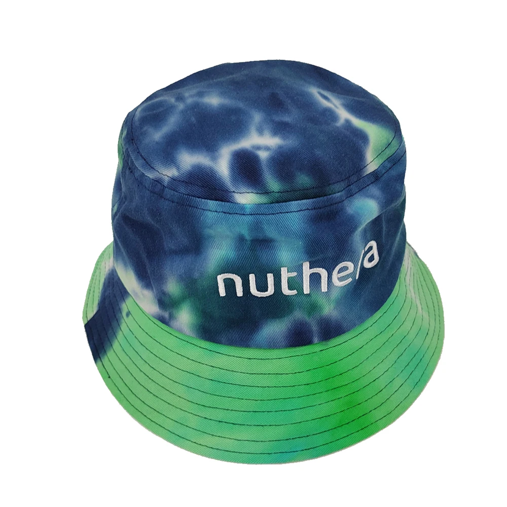 Custom Denim Tie-Dye Bucket Hat Unisex Wholesale Sportsman Washed Hat with Embroidered Logo Printed Pattern for Men and Women