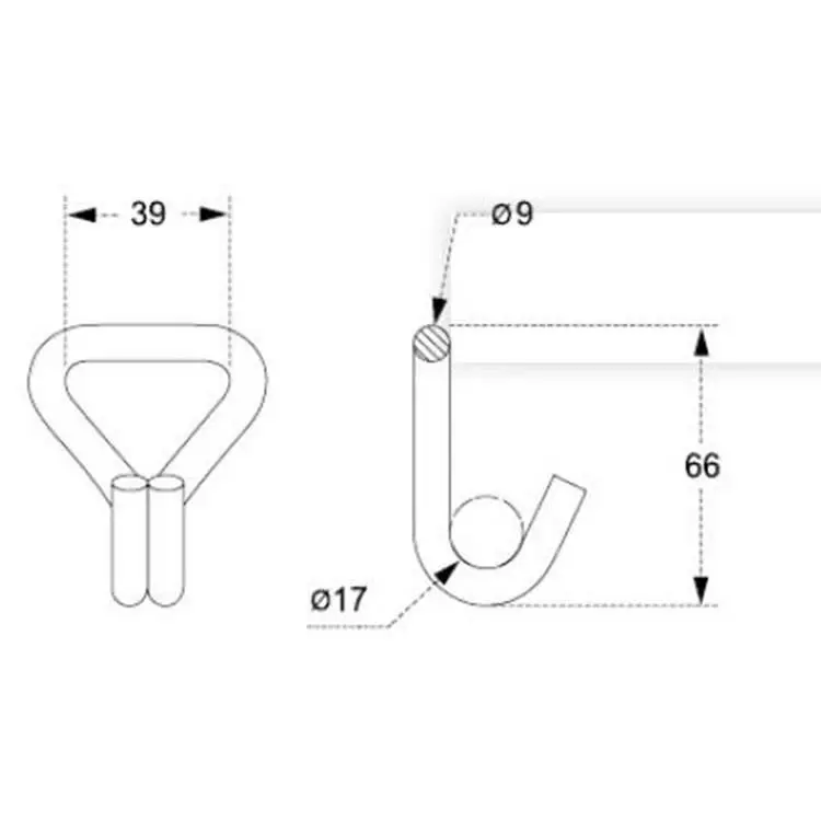 1.5 inch 2000kg Black snap hook wire hooks double j hook