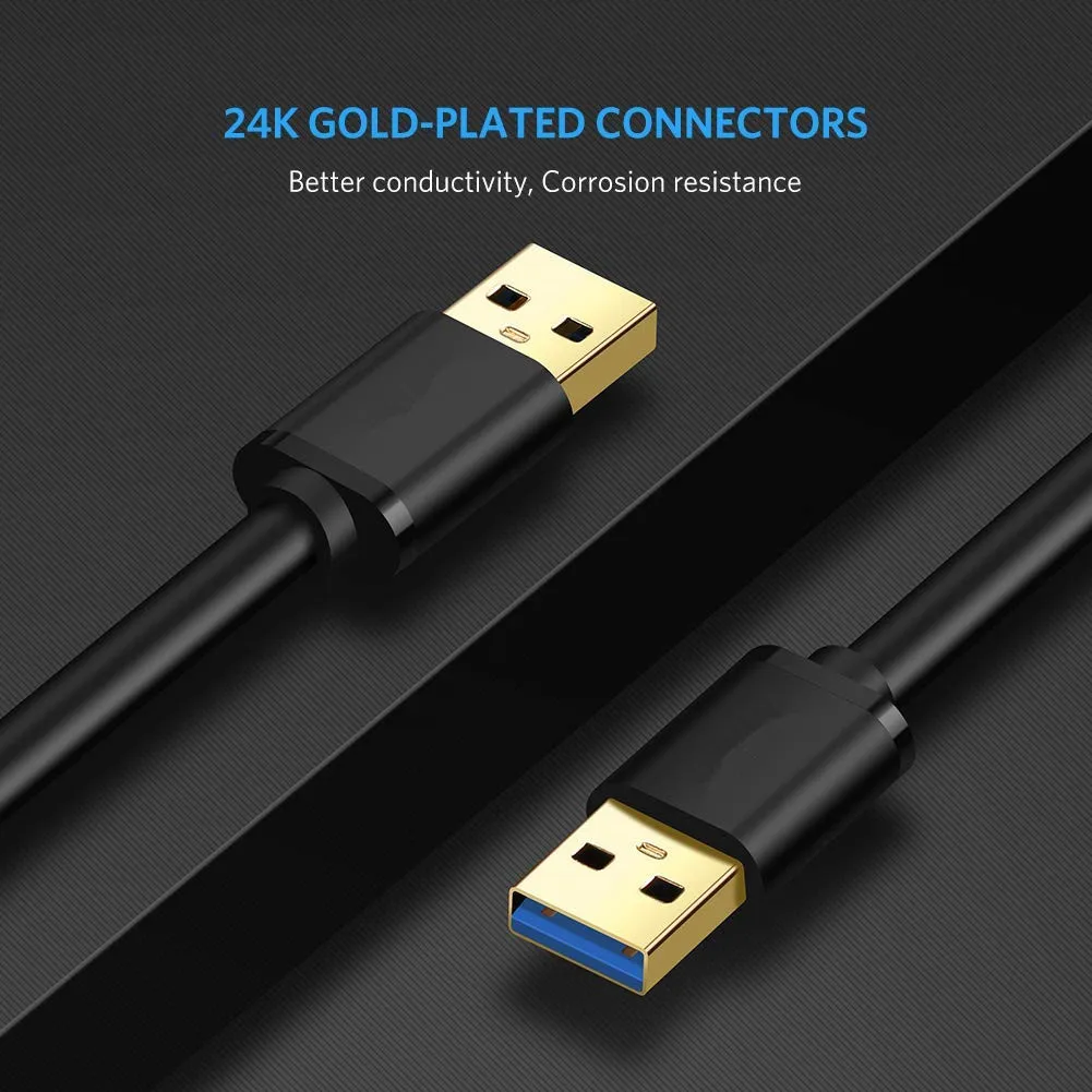 Usb A To Usb A Extension Cable Flex Usb 3.0 Cable 2 Pack Male To Male Extender Cable