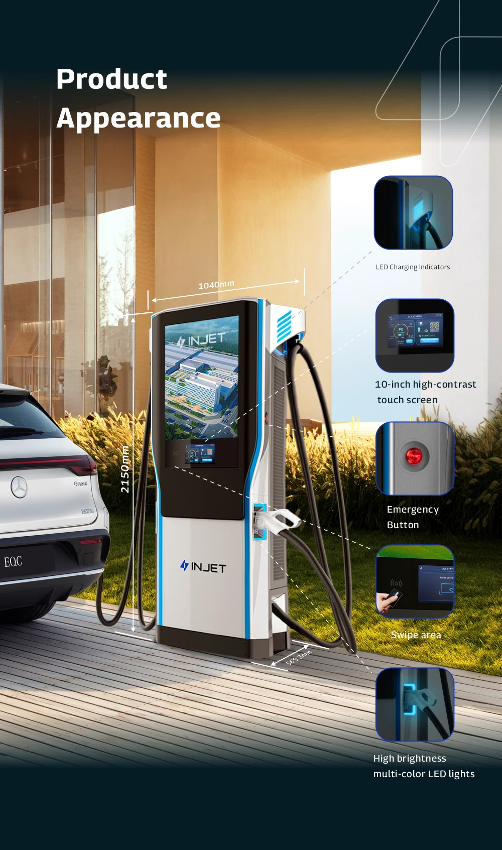 Level 3 commercial USA DC fast CCS 1 ev charger 60kW to 120kW electric car charging station
