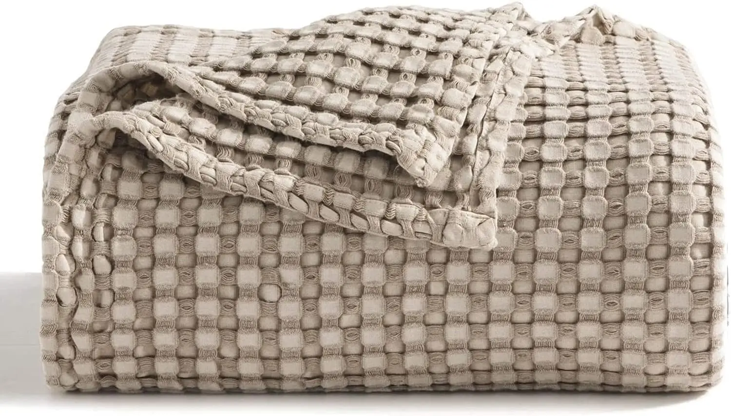 QDTEX Hot Sale bamboo cotton waffle throws blanket Customized size waffle blanket cotton gauze