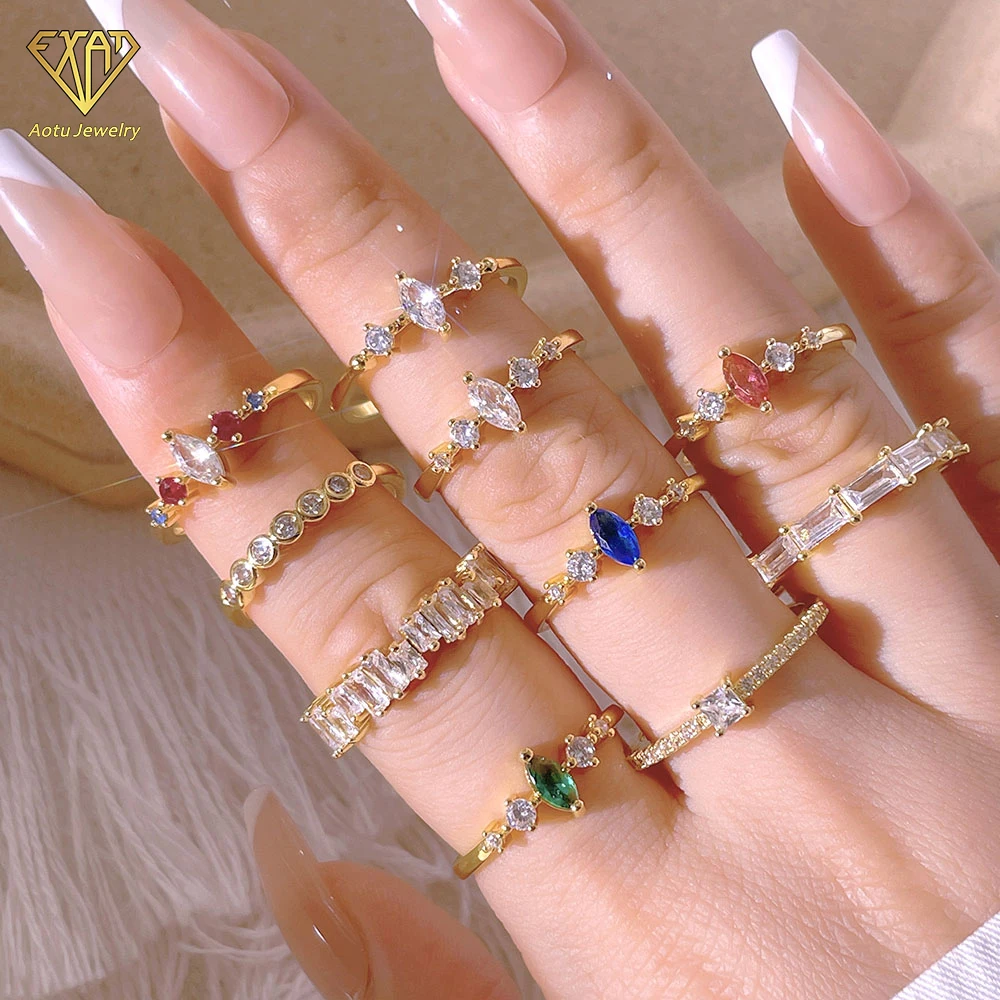 adjustable 18k gold plated korean wave rings for women 2023