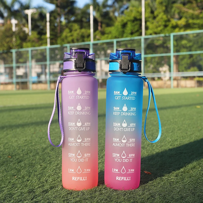 Motivational water bottle with custom logo eco friendly drinking bottles wholesale products BPA free gallon water bottle