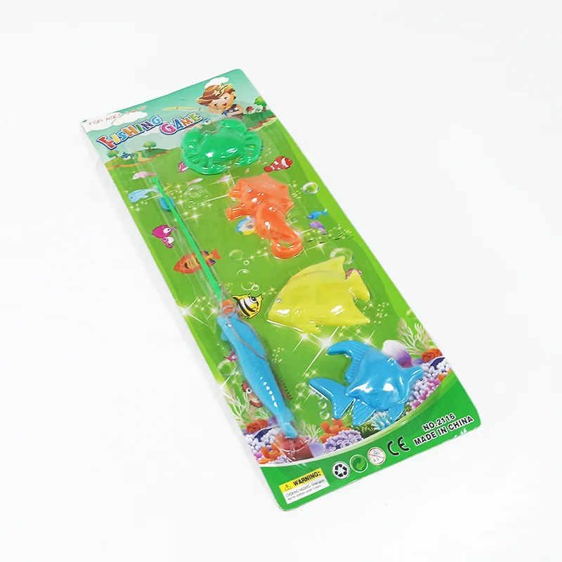 Plastic Fishing Toys Game Set For Kids Water Table Party Floating Fish Ocean Sea Animals Magnet Toys
