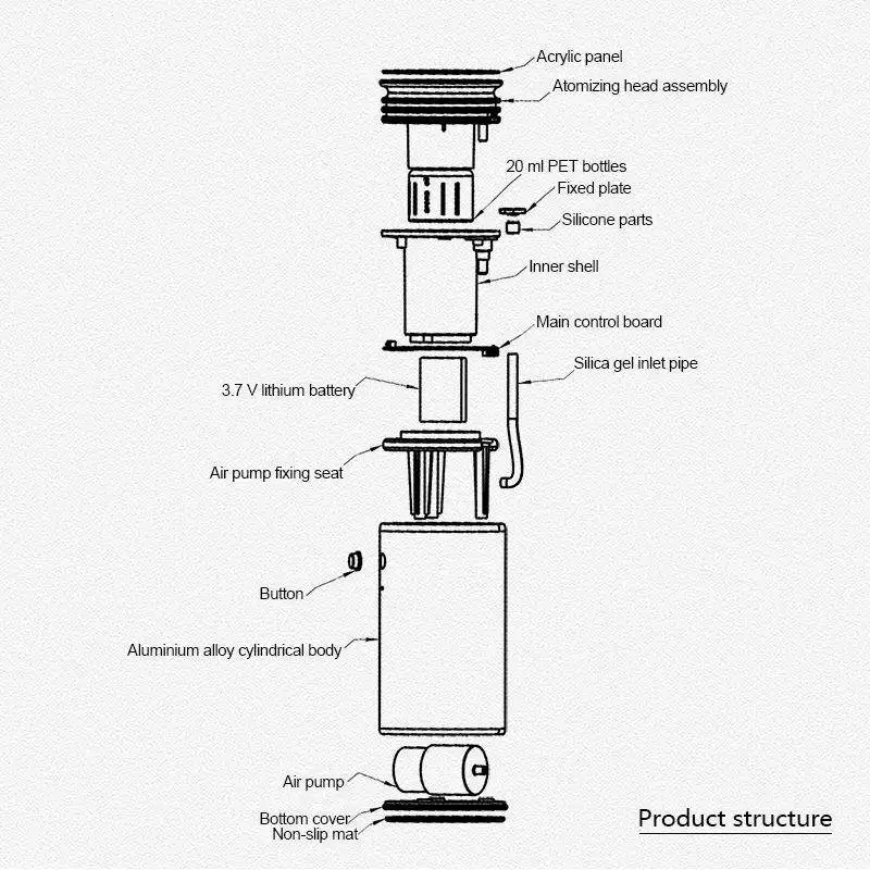 Car Scent Diffuser 20ml Portable Ultrasonic Perfume Nebulizer Aroma Car Diffuser Perfume Bottles With Scented Liquid