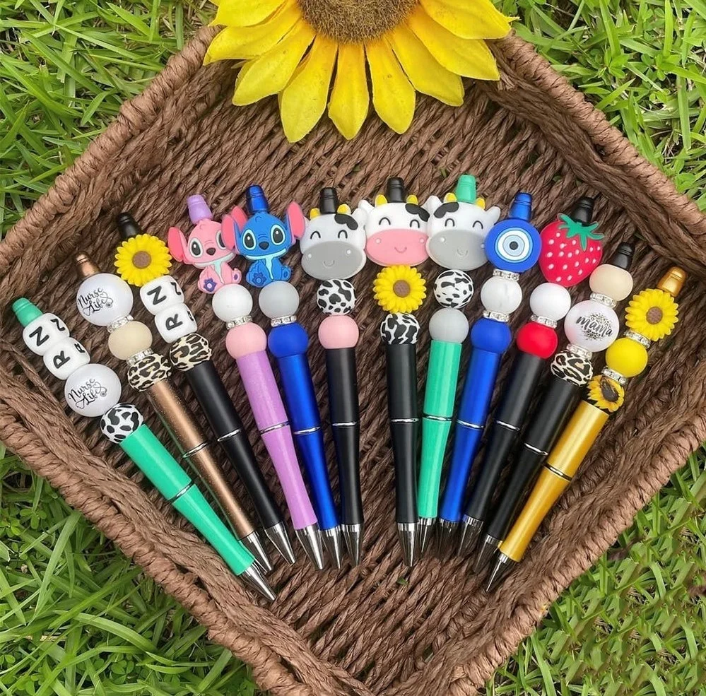 Wholesale Baby Teething Chew Teethers Silicone Loose Bead Chew Ball Elephant Character Beads For Pen Making